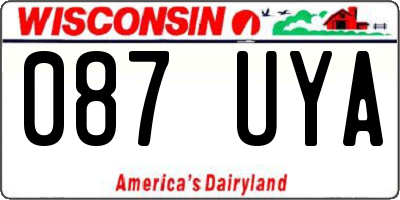 WI license plate 087UYA