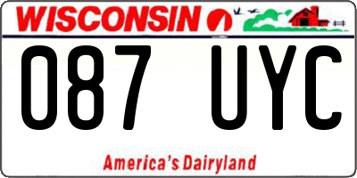 WI license plate 087UYC