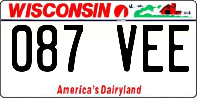 WI license plate 087VEE