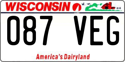 WI license plate 087VEG