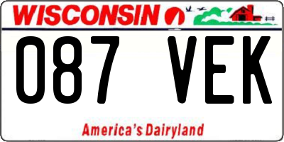WI license plate 087VEK