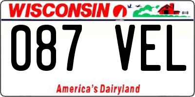 WI license plate 087VEL