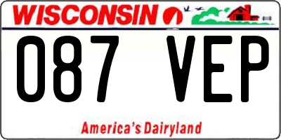 WI license plate 087VEP