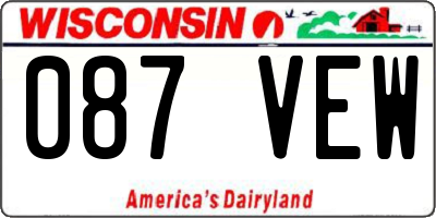 WI license plate 087VEW