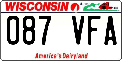 WI license plate 087VFA