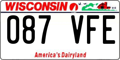 WI license plate 087VFE