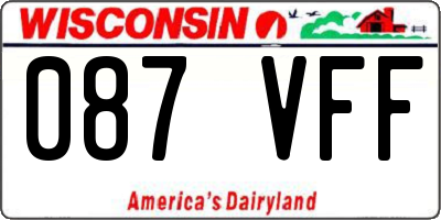 WI license plate 087VFF