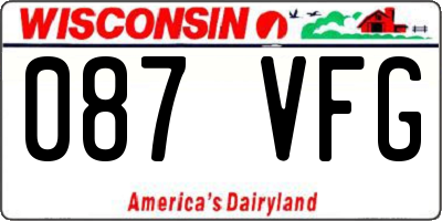 WI license plate 087VFG