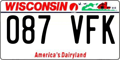 WI license plate 087VFK