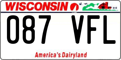 WI license plate 087VFL