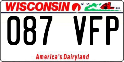 WI license plate 087VFP