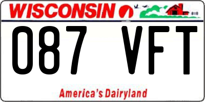 WI license plate 087VFT