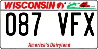 WI license plate 087VFX