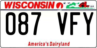 WI license plate 087VFY