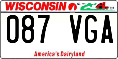 WI license plate 087VGA