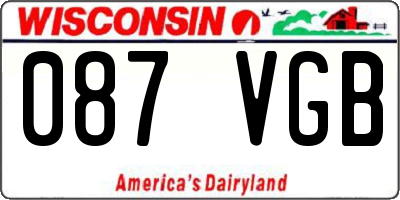 WI license plate 087VGB