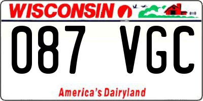 WI license plate 087VGC