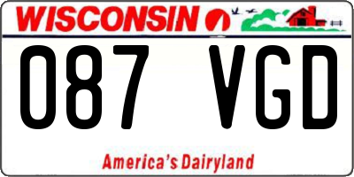 WI license plate 087VGD