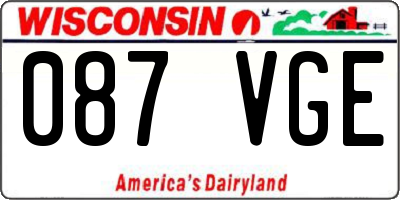 WI license plate 087VGE