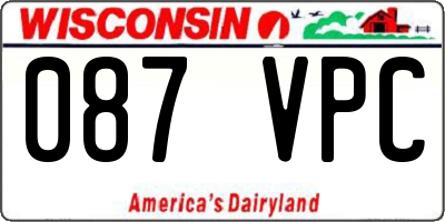 WI license plate 087VPC