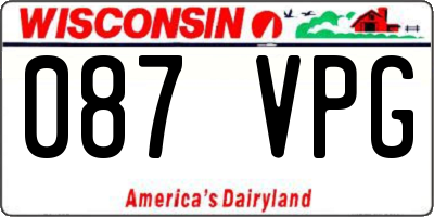 WI license plate 087VPG