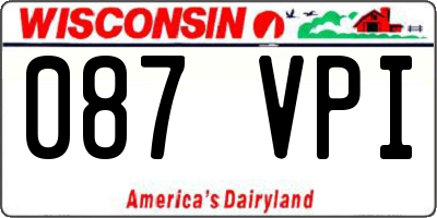 WI license plate 087VPI