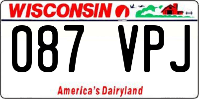 WI license plate 087VPJ