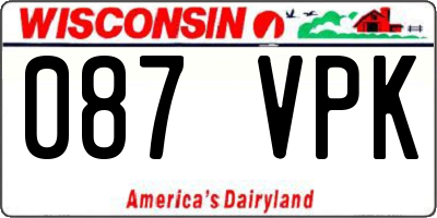 WI license plate 087VPK