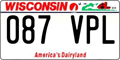 WI license plate 087VPL
