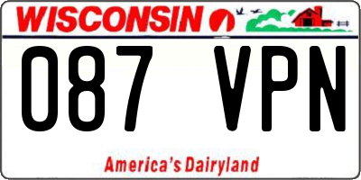 WI license plate 087VPN
