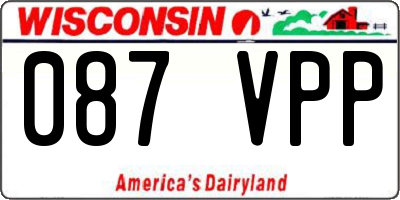 WI license plate 087VPP