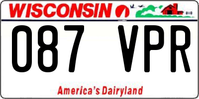 WI license plate 087VPR