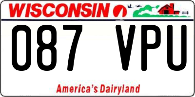 WI license plate 087VPU