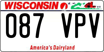 WI license plate 087VPV