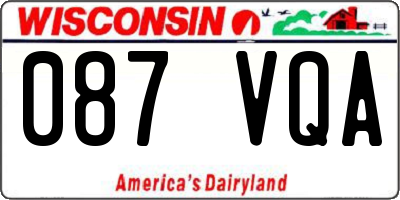 WI license plate 087VQA