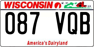 WI license plate 087VQB