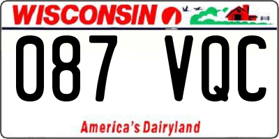 WI license plate 087VQC