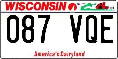 WI license plate 087VQE