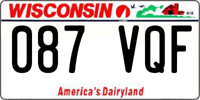 WI license plate 087VQF