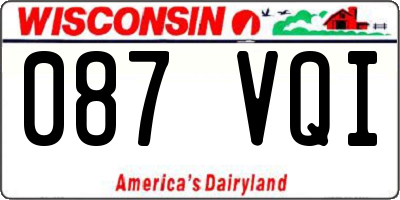 WI license plate 087VQI