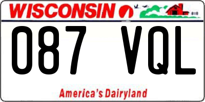 WI license plate 087VQL