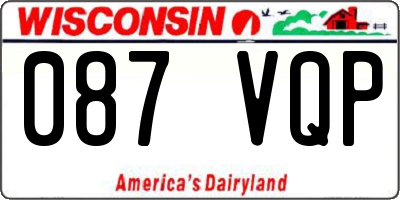 WI license plate 087VQP