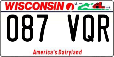 WI license plate 087VQR
