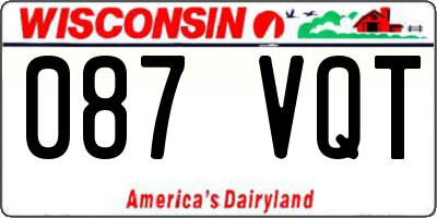 WI license plate 087VQT