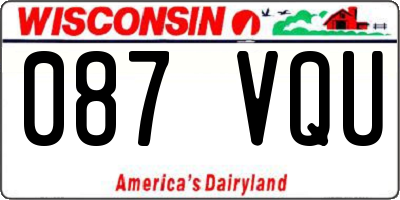 WI license plate 087VQU