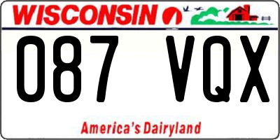 WI license plate 087VQX