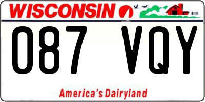 WI license plate 087VQY