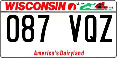 WI license plate 087VQZ