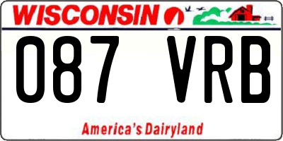 WI license plate 087VRB