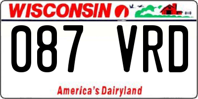 WI license plate 087VRD